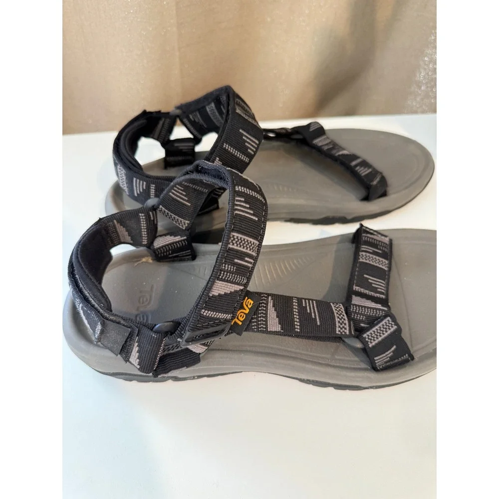 Teva Mens Hurricane XLT2 Sport Sandals Black Grey Geometric Pattern Strap